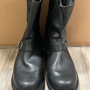 Durango Moto Black Leather Boots with Buckle Size 10 Women